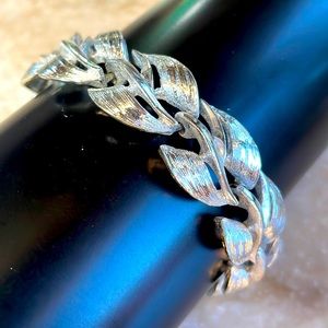 Mint Vintage Silver Tone Abstract Mod Wings Axes Chain Link Festival Bracelet 🕊